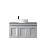 SATIN LIGHT GREY HAMPTON MARK II 900MM WALL HUNG VANITY FIL Kitchen Bathroom