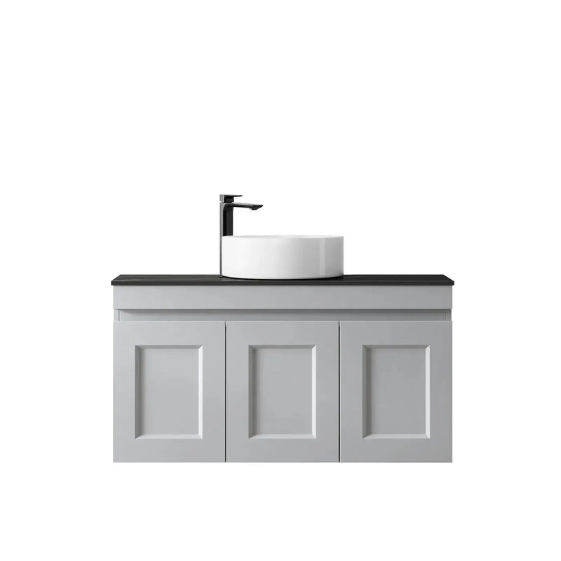 SATIN LIGHT GREY HAMPTON MARK II 900MM WALL HUNG VANITY FIL Kitchen Bathroom
