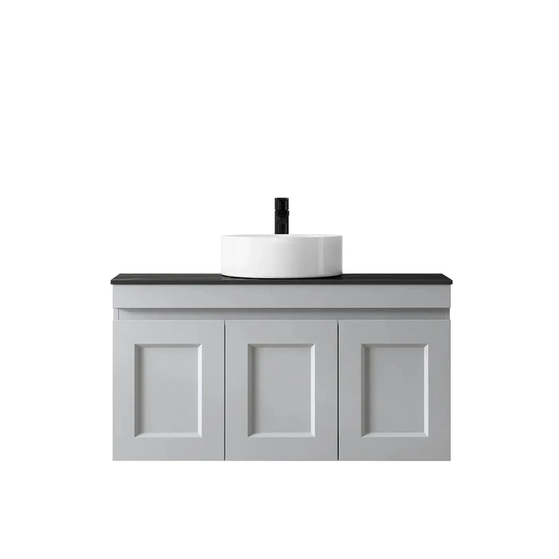 SATIN LIGHT GREY HAMPTON MARK II 900MM WALL HUNG VANITY FIL Kitchen Bathroom
