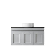 SATIN LIGHT GREY HAMPTON MARK II 900MM WALL HUNG VANITY FIL Kitchen Bathroom