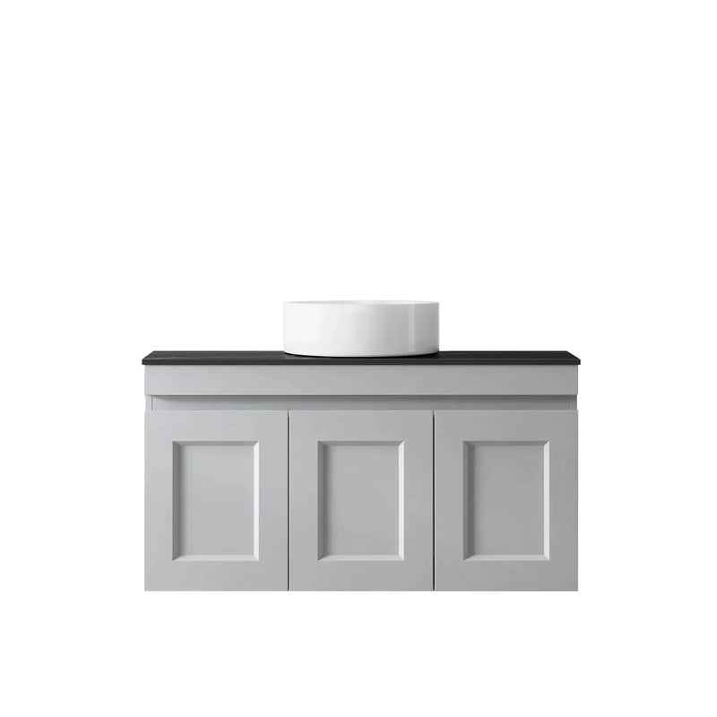 SATIN LIGHT GREY HAMPTON MARK II 900MM WALL HUNG VANITY FIL Kitchen Bathroom