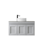 SATIN LIGHT GREY HAMPTON MARK II 900MM WALL HUNG VANITY FIL Kitchen Bathroom