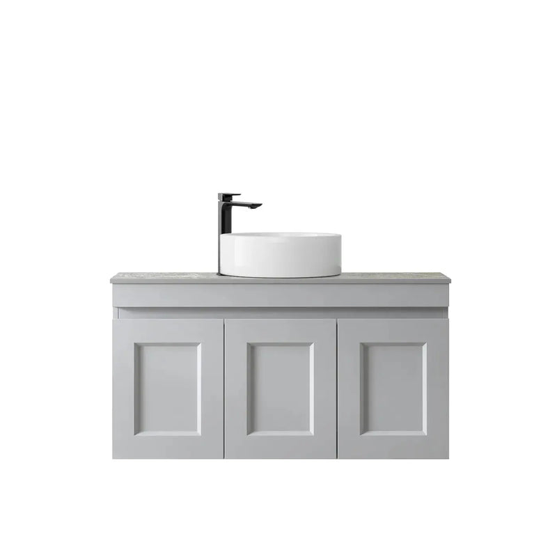 SATIN LIGHT GREY HAMPTON MARK II 900MM WALL HUNG VANITY FIL Kitchen Bathroom