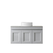 SATIN LIGHT GREY HAMPTON MARK II 900MM WALL HUNG VANITY FIL Kitchen Bathroom