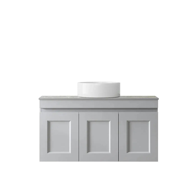 SATIN LIGHT GREY HAMPTON MARK II 900MM WALL HUNG VANITY FIL Kitchen Bathroom