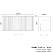 MATTE BLACK MARLO 1200MM WALL HUNG VANITY FIL Kitchen Bathroom