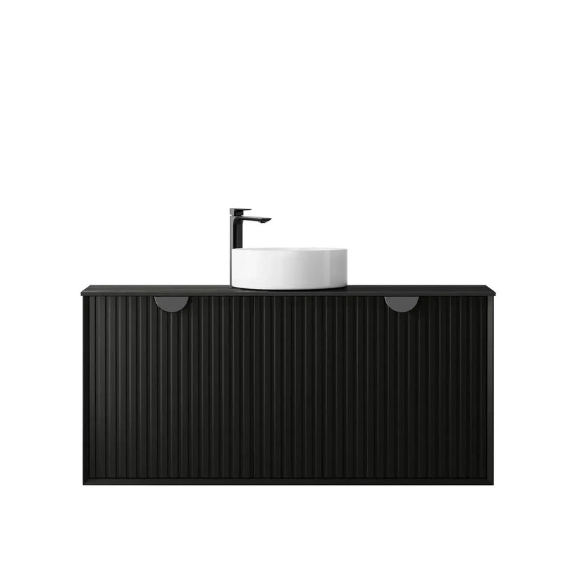 MATTE BLACK MARLO 1200MM WALL HUNG VANITY FIL Kitchen Bathroom