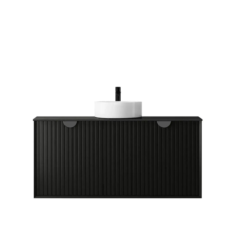MATTE BLACK MARLO 1200MM WALL HUNG VANITY FIL Kitchen Bathroom