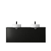 MATTE BLACK MARLO 1500MM DOUBLE BOWL WALL HUNG VANITY FIL Kitchen Bathroom