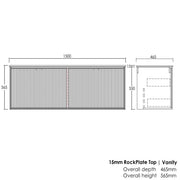 MATTE BLACK MARLO 1500MM DOUBLE BOWL WALL HUNG VANITY FIL Kitchen Bathroom