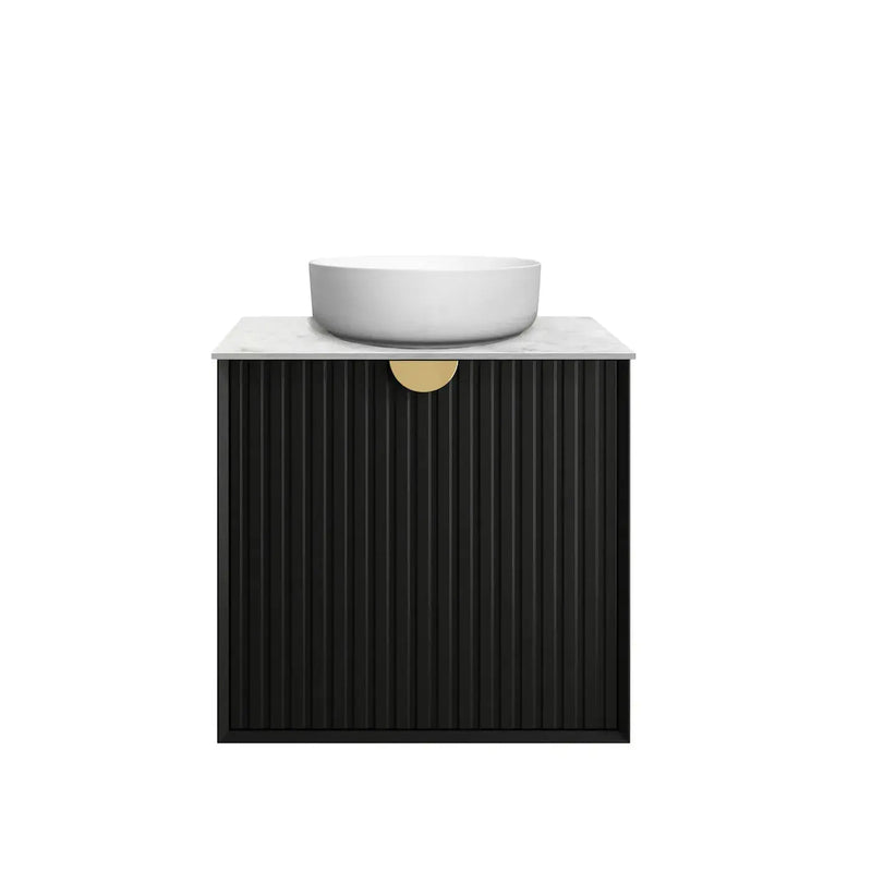 MATTE BLACK MARLO 600MM WALL HUNG VANITY FIL Kitchen Bathroom