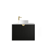 MATTE BLACK MARLO 750MM WALL HUNG VANITY FIL Kitchen Bathroom