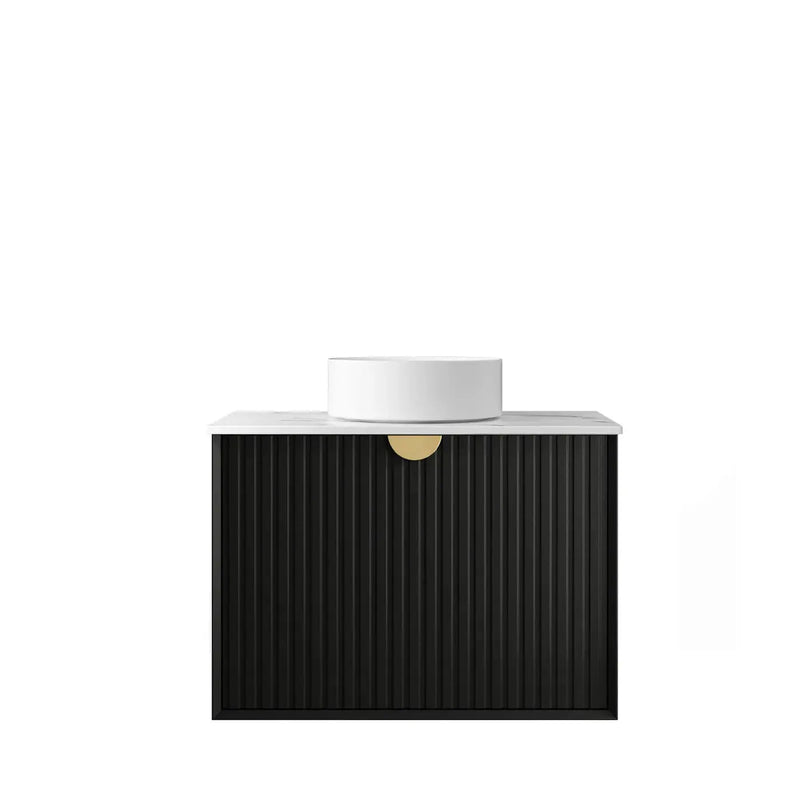 MATTE BLACK MARLO 750MM WALL HUNG VANITY FIL Kitchen Bathroom