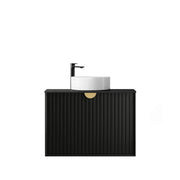 MATTE BLACK MARLO 750MM WALL HUNG VANITY FIL Kitchen Bathroom