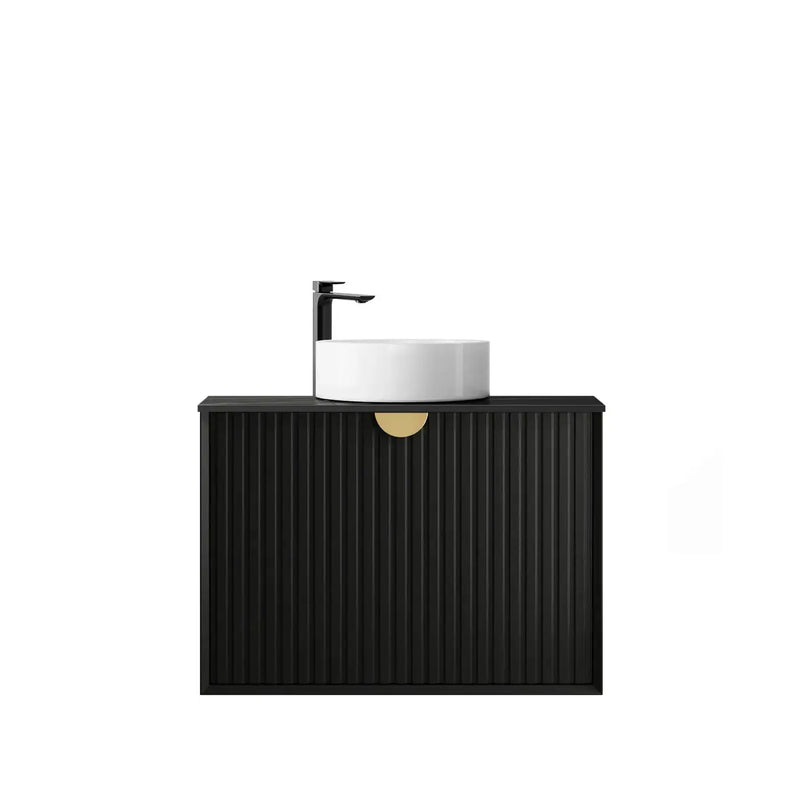 MATTE BLACK MARLO 750MM WALL HUNG VANITY FIL Kitchen Bathroom