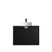MATTE BLACK MARLO 750MM WALL HUNG VANITY FIL Kitchen Bathroom