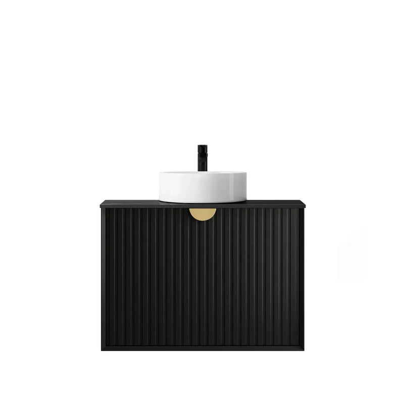 MATTE BLACK MARLO 750MM WALL HUNG VANITY FIL Kitchen Bathroom