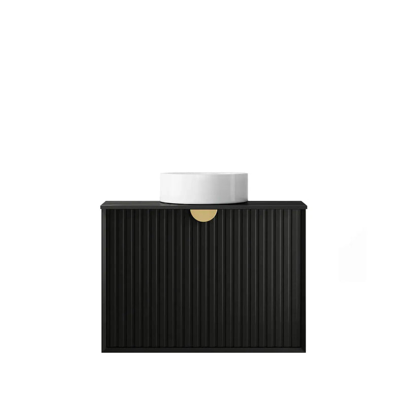 MATTE BLACK MARLO 750MM WALL HUNG VANITY FIL Kitchen Bathroom