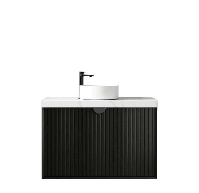 MATTE BLACK MARLO 900MM WALL HUNG VANITY FIL Kitchen Bathroom