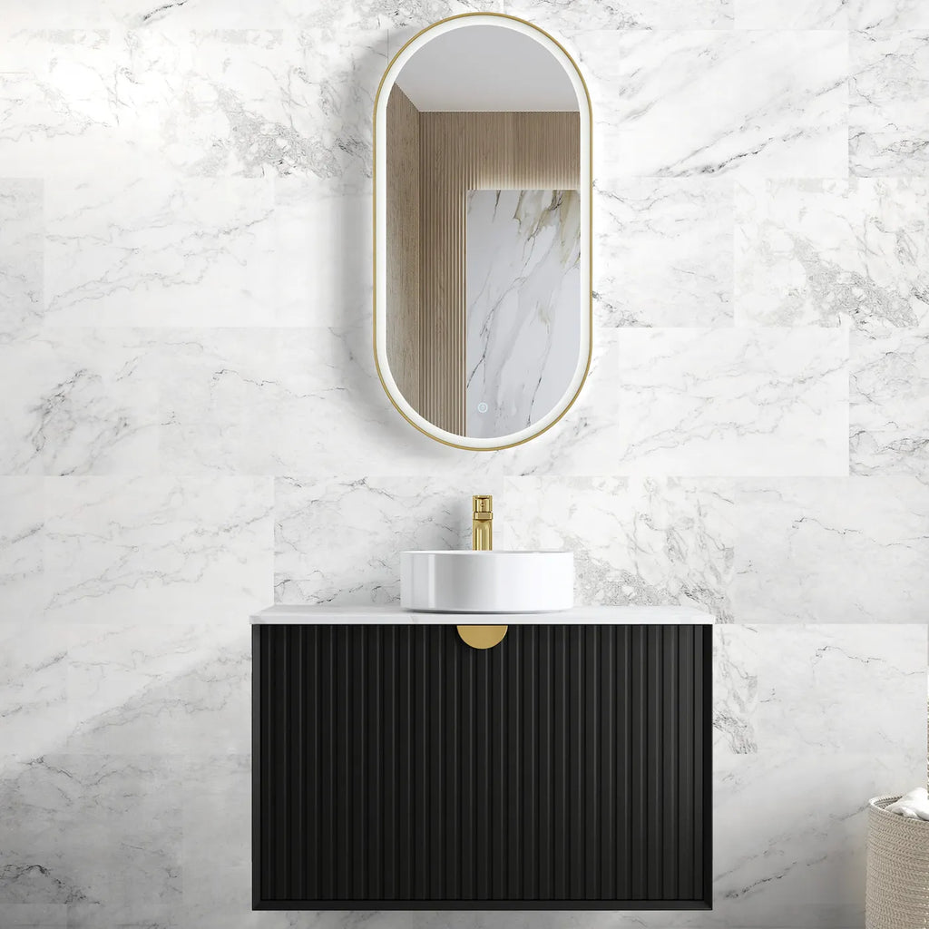 MATTE BLACK MARLO 900MM WALL HUNG VANITY