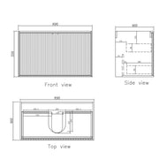 MATTE BLACK MARLO 900MM WALL HUNG VANITY FIL Kitchen Bathroom