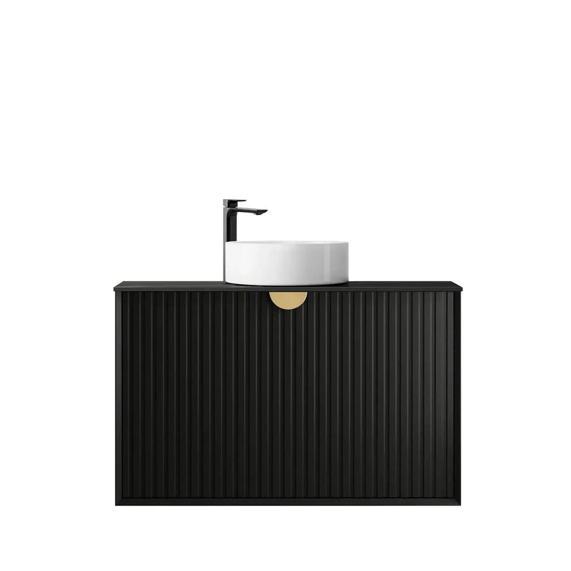 MATTE BLACK MARLO 900MM WALL HUNG VANITY FIL Kitchen Bathroom