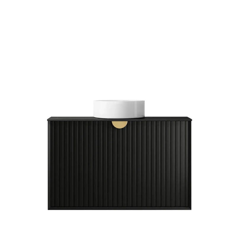 MATTE BLACK MARLO 900MM WALL HUNG VANITY FIL Kitchen Bathroom