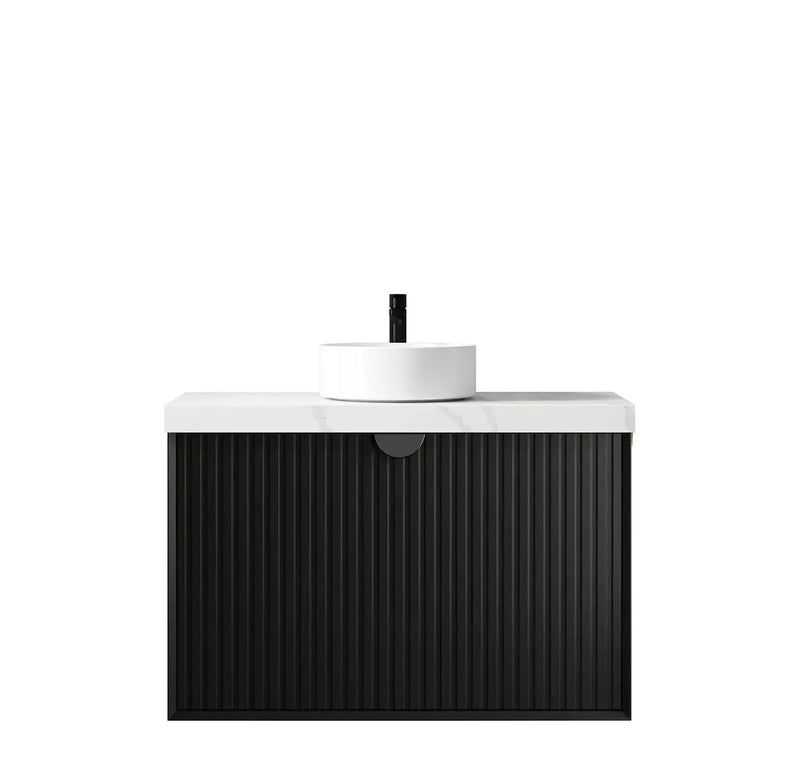 MATTE BLACK MARLO 900MM WALL HUNG VANITY FIL Kitchen Bathroom