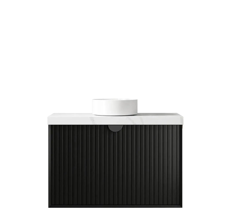 MATTE BLACK MARLO 900MM WALL HUNG VANITY FIL Kitchen Bathroom