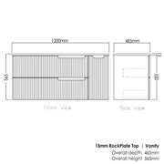 SATIN WHITE NOOSA 1200MM WALL HUNG VANITY FIL Kitchen Bathroom