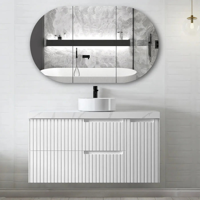 SATIN WHITE NOOSA 1200MM WALL HUNG VANITY FIL Kitchen Bathroom