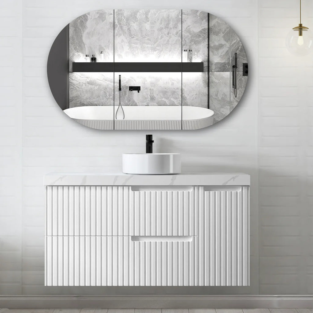 SATIN WHITE NOOSA 1200MM WALL HUNG VANITY