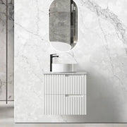 SATIN WHITE NOOSA 600MM WALL HUNG VANITY FIL Kitchen Bathroom