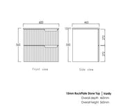 SATIN WHITE NOOSA 600MM WALL HUNG VANITY FIL Kitchen Bathroom