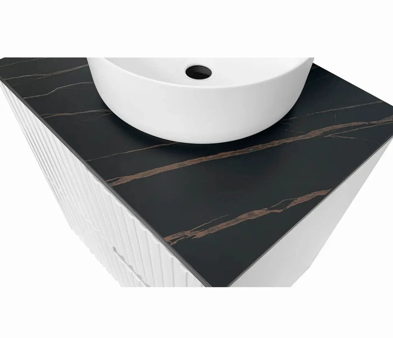 SATIN WHITE NOOSA 600MM WALL HUNG VANITY FIL Kitchen Bathroom