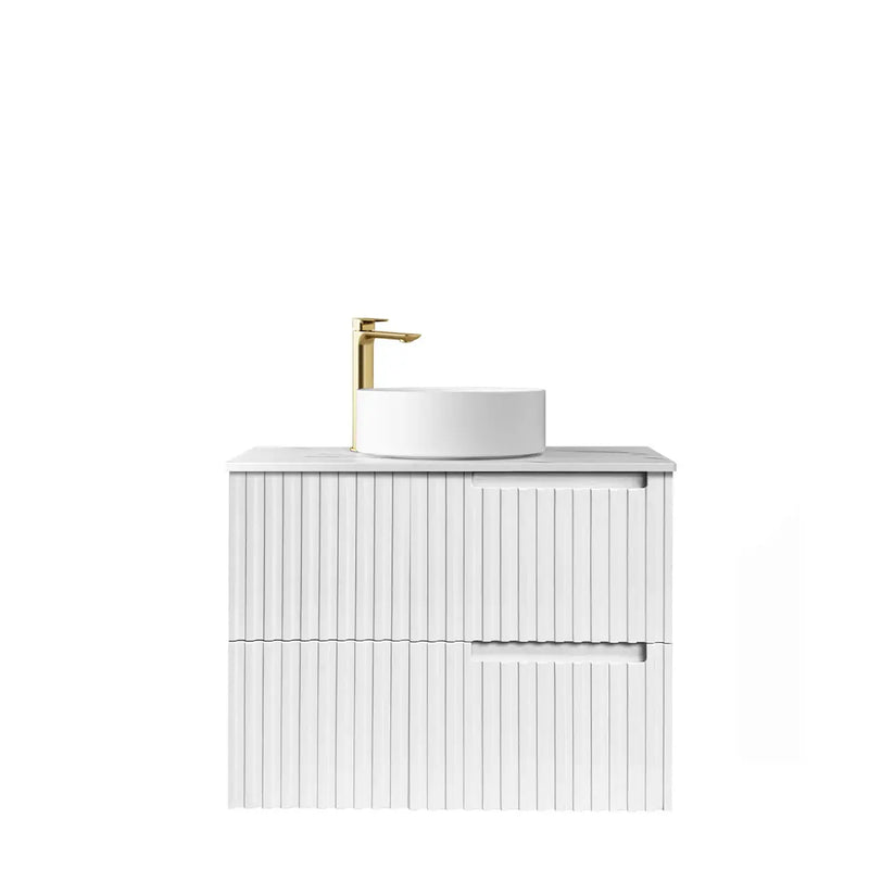 SATIN WHITE NOOSA 750MM WALL HUNG VANITY FIL Kitchen Bathroom