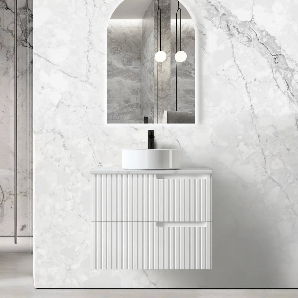 SATIN WHITE NOOSA 750MM WALL HUNG VANITY