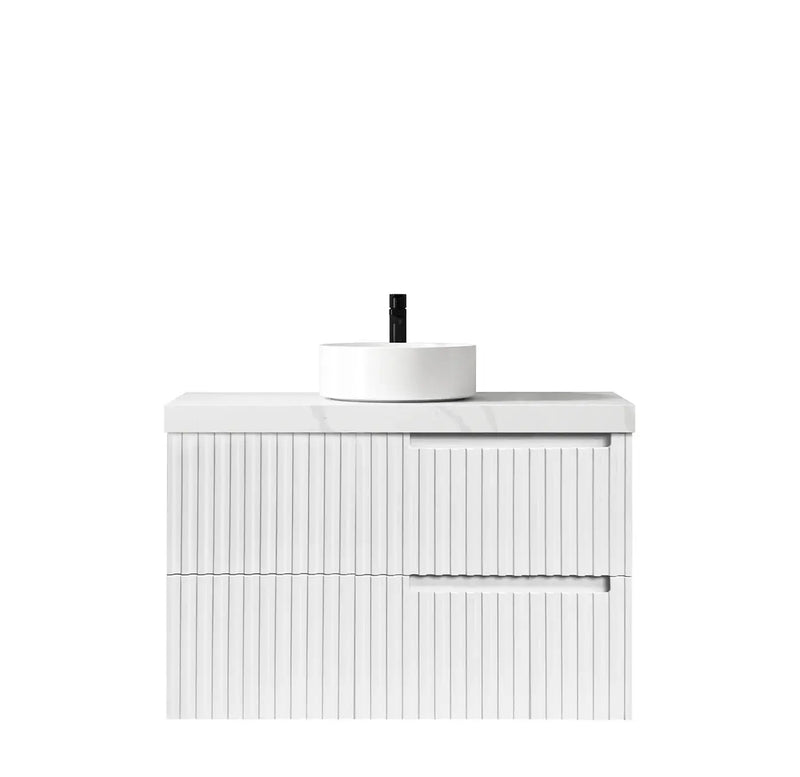 SATIN WHITE NOOSA 900MM WALL HUNG VANITY FIL Kitchen Bathroom