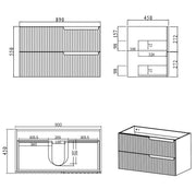 SATIN WHITE NOOSA 900MM WALL HUNG VANITY FIL Kitchen Bathroom
