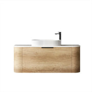 BONDI NATURAL OAK 1200X460 CURVE VANITY FIL Kitchen Bathroom