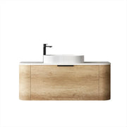 BONDI NATURAL OAK 1200X460 CURVE VANITY FIL Kitchen Bathroom