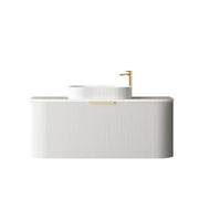 BONDI SATIN WHITE FLUTED 1200X460 CURVE VANITY FIL Kitchen Bathroom
