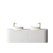 BONDI SATIN WHITE FLUTED 1500X460 CURVE VANITY FIL Kitchen Bathroom
