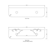 BONDI SATIN WHITE FLUTED 1800X460 CURVE VANITY FIL Kitchen Bathroom