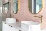 BONDI SATIN WHITE FLUTED 1800X460 CURVE VANITY FIL Kitchen Bathroom