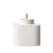 BONDI SATIN WHITE FLUTED 600X460 CURVE VANITY FIL Kitchen Bathroom