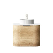 BONDI NATURAL OAK 600X460 CURVE VANITY FIL Kitchen Bathroom