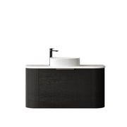 BONDI BLACK OAK 900X460 CURVE VANITY FIL Kitchen Bathroom
