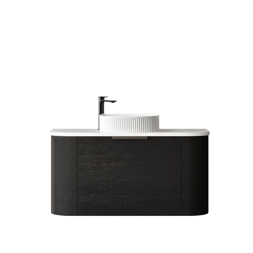 BONDI BLACK OAK 900X460 CURVE VANITY