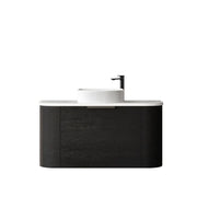 BONDI BLACK OAK 900X460 CURVE VANITY FIL Kitchen Bathroom
